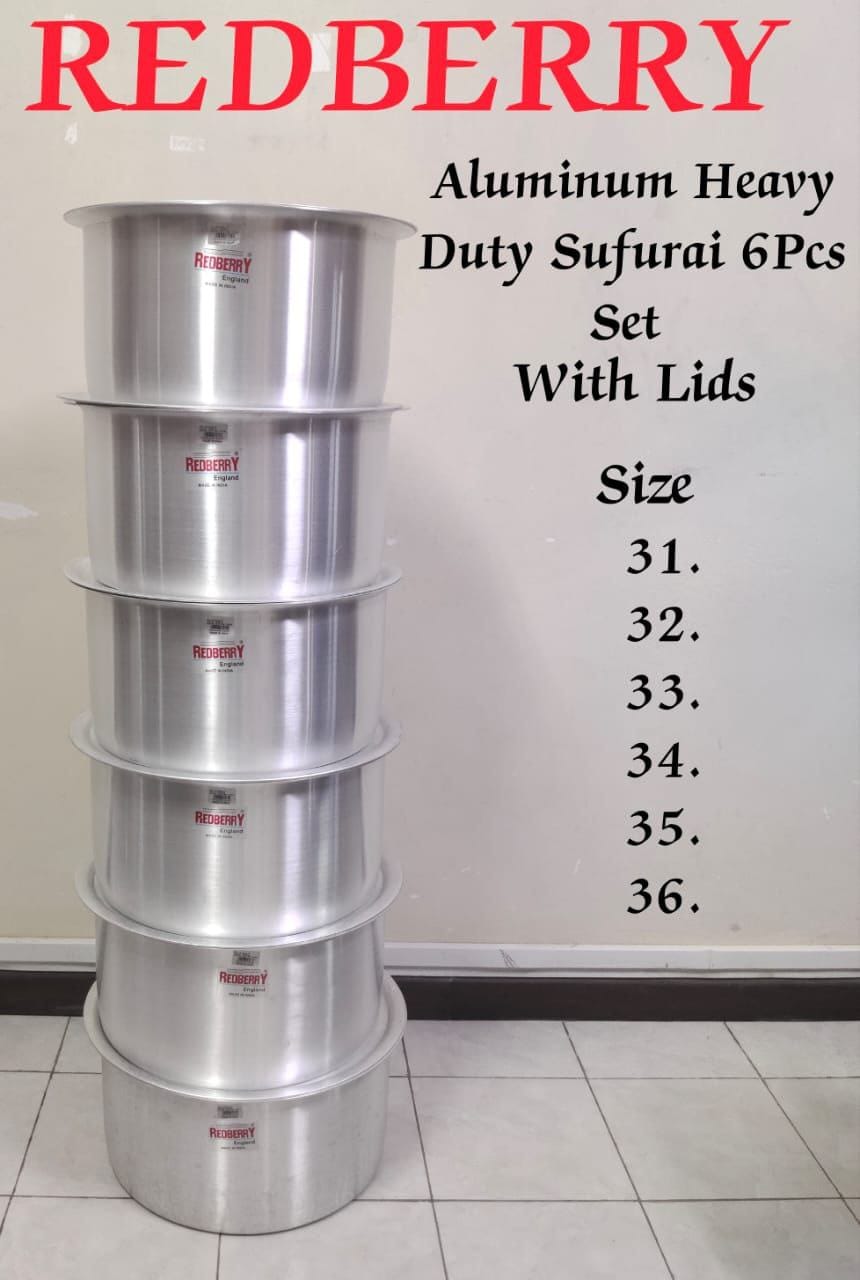 Set of 6pcs heavy duty kitchen cooking sufurias/pot with heavy duty lids