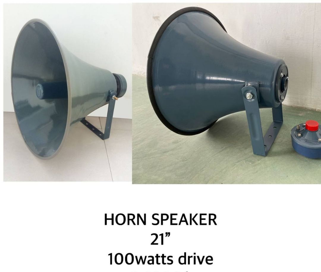 Metallic portable loud horn speaker .....18'' with 80watts drive