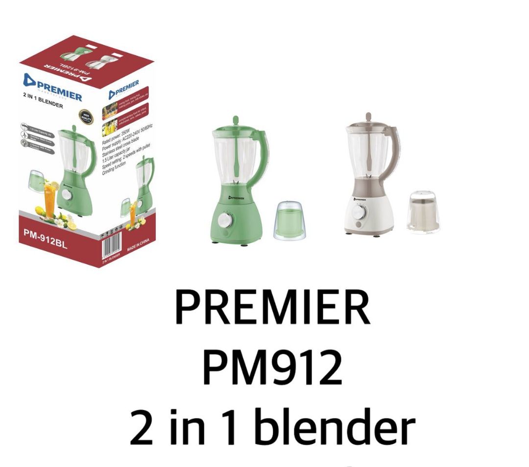 Premier 2-1 high quality blender with 1.5 litres capacity jar,stainless steel blade and 2 speed with pulse function