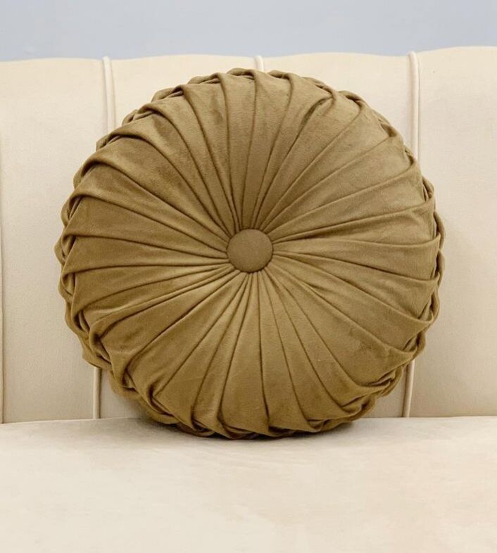 2PCS HIGH QUALITY ROUND VELVET DECORATIVE HOME PILLOW WITH THE SIZE OF 18CM WIDE