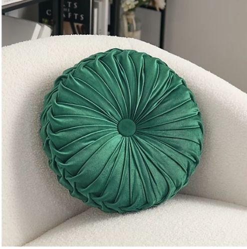 2PCS HIGH QUALITY ROUND VELVET DECORATIVE HOME PILLOW WITH THE SIZE OF 18CM WIDE