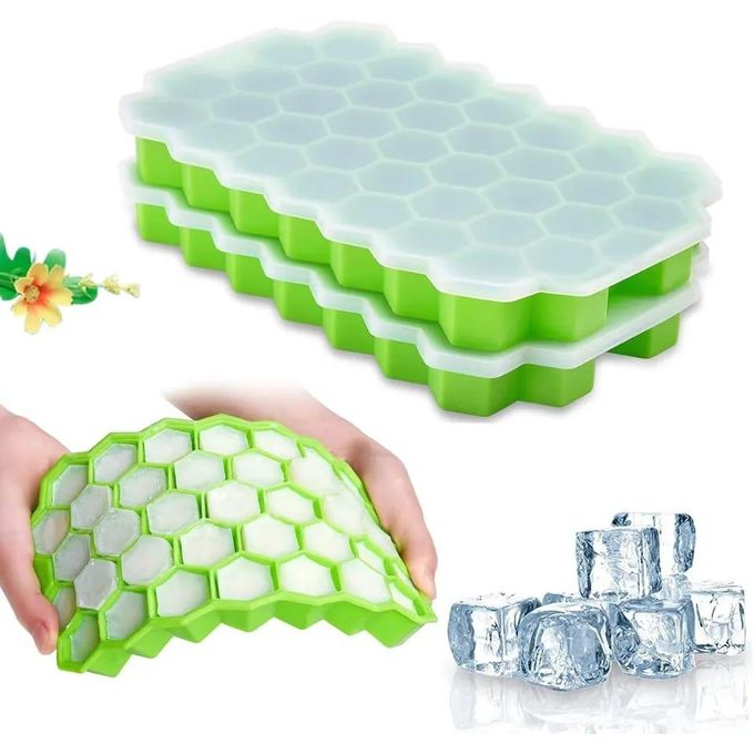 37Grids Silicon Ice Cube Maker Tray + Top Cover