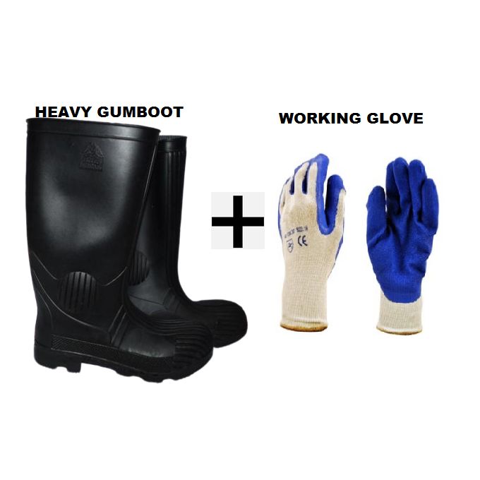 Heavy Industrial Gumboots And A Free Work Glove