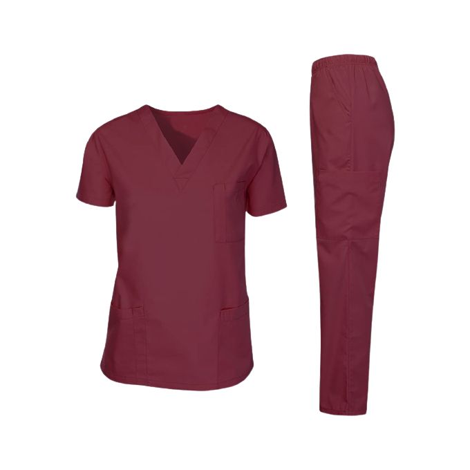 Maroon Unisex Medical Scrubs