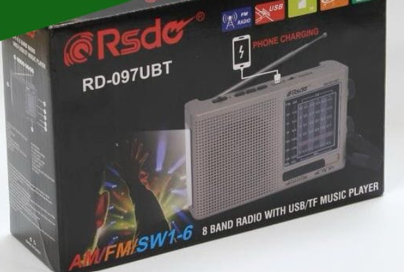 RD-097UBT 8-Band Solar Rechargeable Radio – FM/AM/SW, Bluetooth, USB/TF Music Player, LED Flashlight