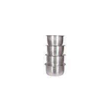 4-Piece Stainless Aluminum Cookware Set – Durable Sufurias Without Lids for Everyday Cooking (No Lids Included)