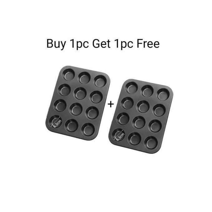 Buy 1piece 12-Hole,Muffin Baking Tray & Get 1 Piece Free