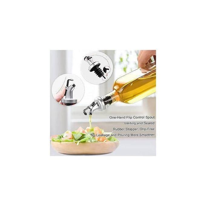 Glass 500ml Oil Dispenser Bottle For Kitchen Cooking Olive Oil Vinegar Container Leakproof Glass Pourer With Measurement Marks