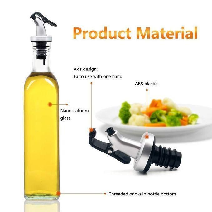 Glass 500ml Oil Dispenser Bottle For Kitchen Cooking Olive Oil Vinegar Container Leakproof Glass Pourer With Measurement Marks
