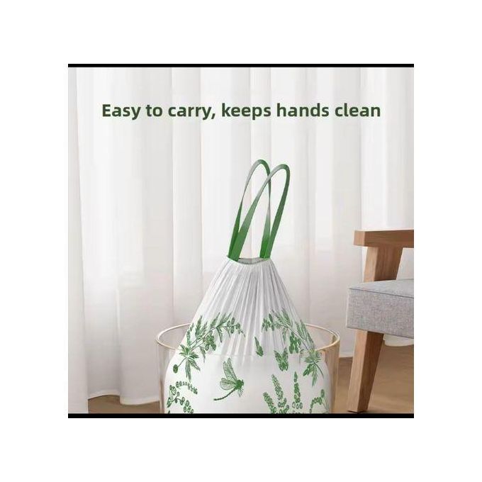 50pcs setExtra Thickened Aerial Kitchen Garbage Bags Drawstring Tie Trash Bags Home Use Tear Resistant PE Material for Food Waste