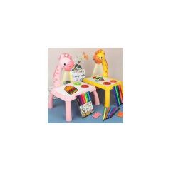 Projector Painting Set for Kids, Children Projection Drawing Board, Child Learning Desk with Smart Projector for Toddlers, Early Education Toys Drawing Board for 3+