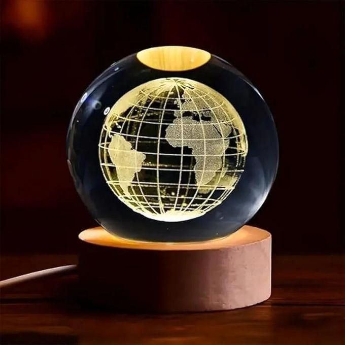 3D Earth Crystal LED globe decoration Ball Night Lamp Warm Light
