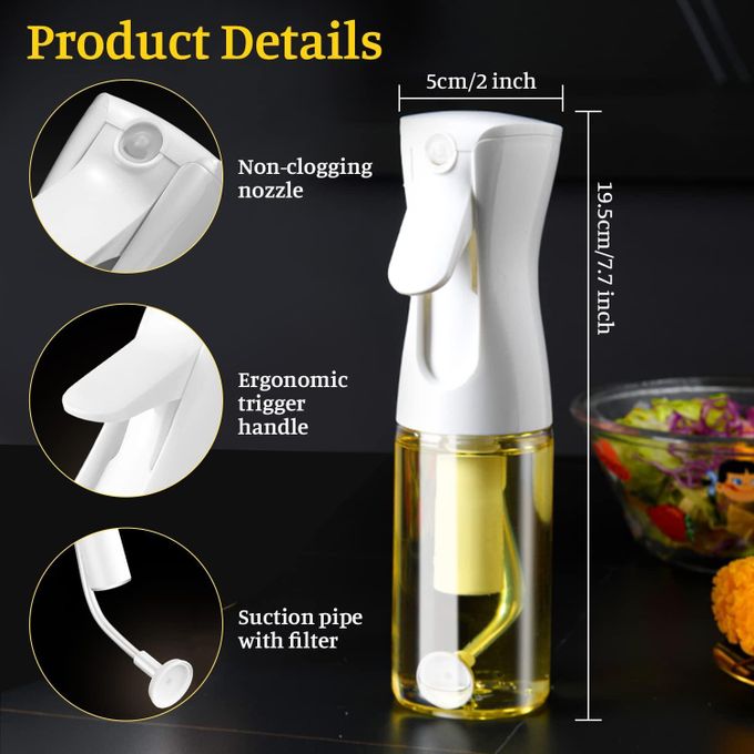 240ml Glass Oil/Vinegar Sprayer Spray Bottle - Ideal for Healthy Cooking