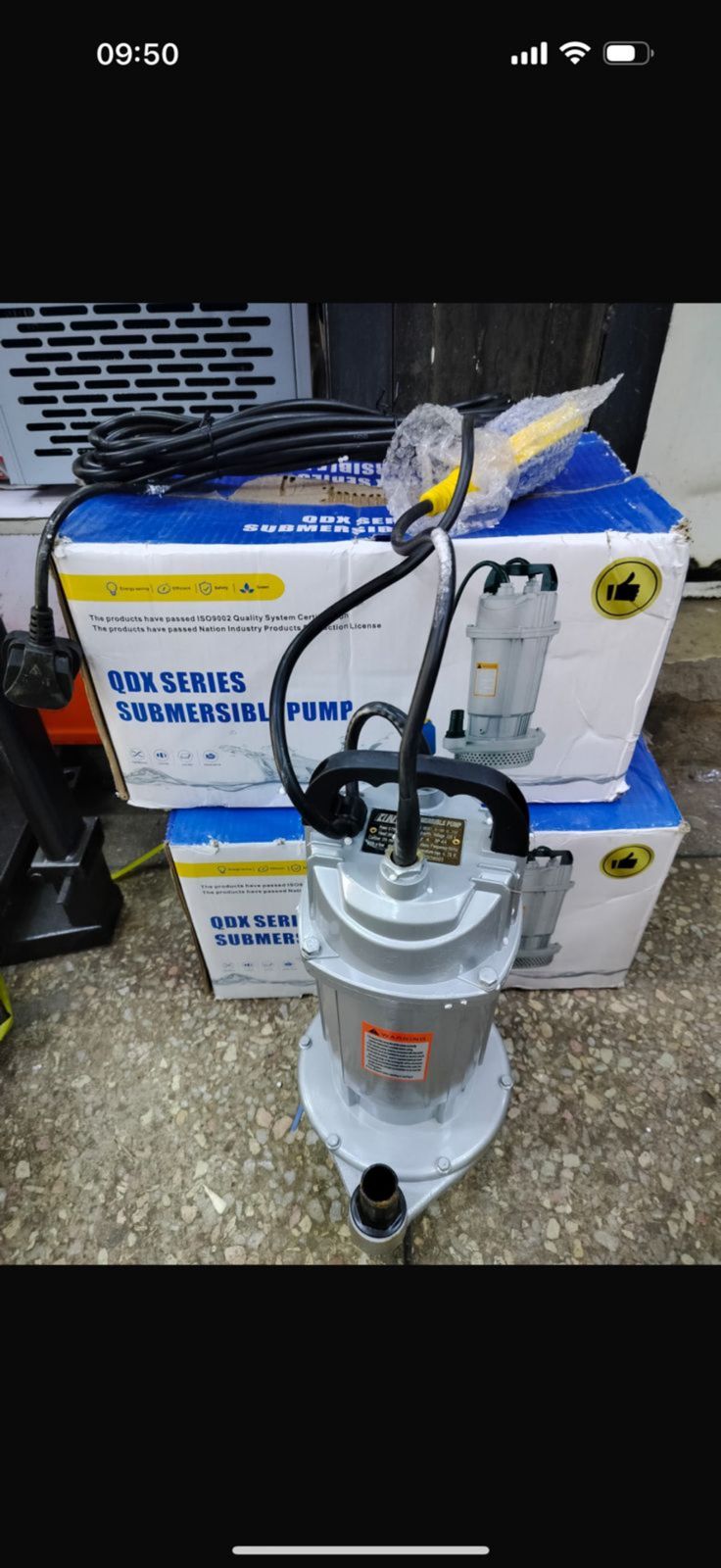 1hp kunda 38mtrs Heavy Duty Electric Submersible stainless steel Water Pump