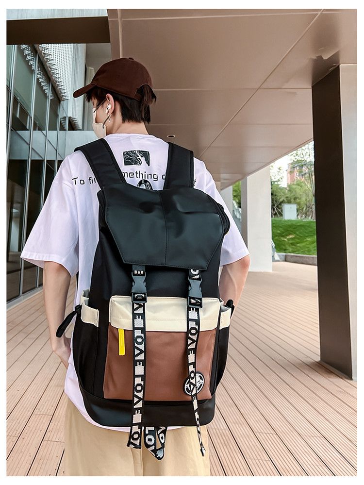 Two-Tone Backpack New Trendy Stylish Casual Outdoor Travel Backpack for Men, Premium High School College Student Hiking Daypack
