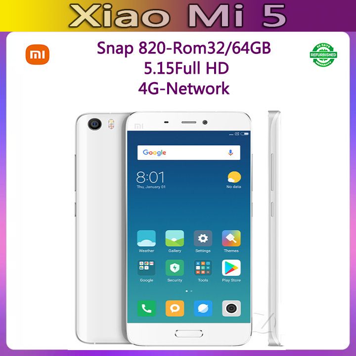 Refurbished XIAOMI MI5 SecondHand Smart Phone 64GB/32GB 5.15`` 3000mAh 16MP+4MP 2G/3G/4G LTE Dual Nano SIM card NFC Quick Charge 3.0 Unlocked phones Random,3+32