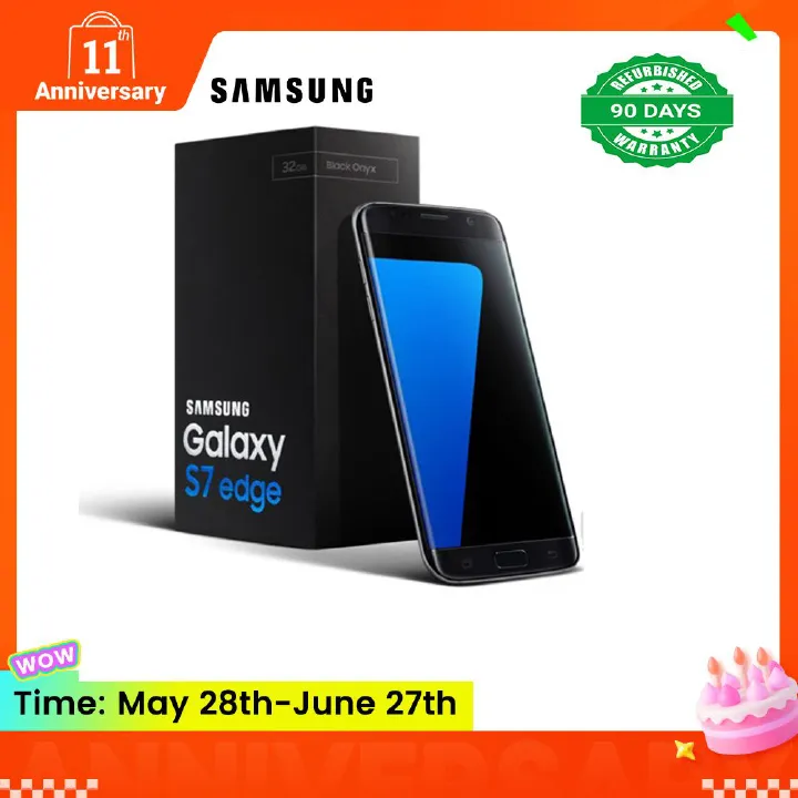 Refurbished Samsung Galaxy S7Edge 5.5'' Dual Nano SIM 4GB+32GB 5MP+12MP 2G/3G/4G LTE 3600mAh  Perfect Screen No lines No dots Unlocked phones