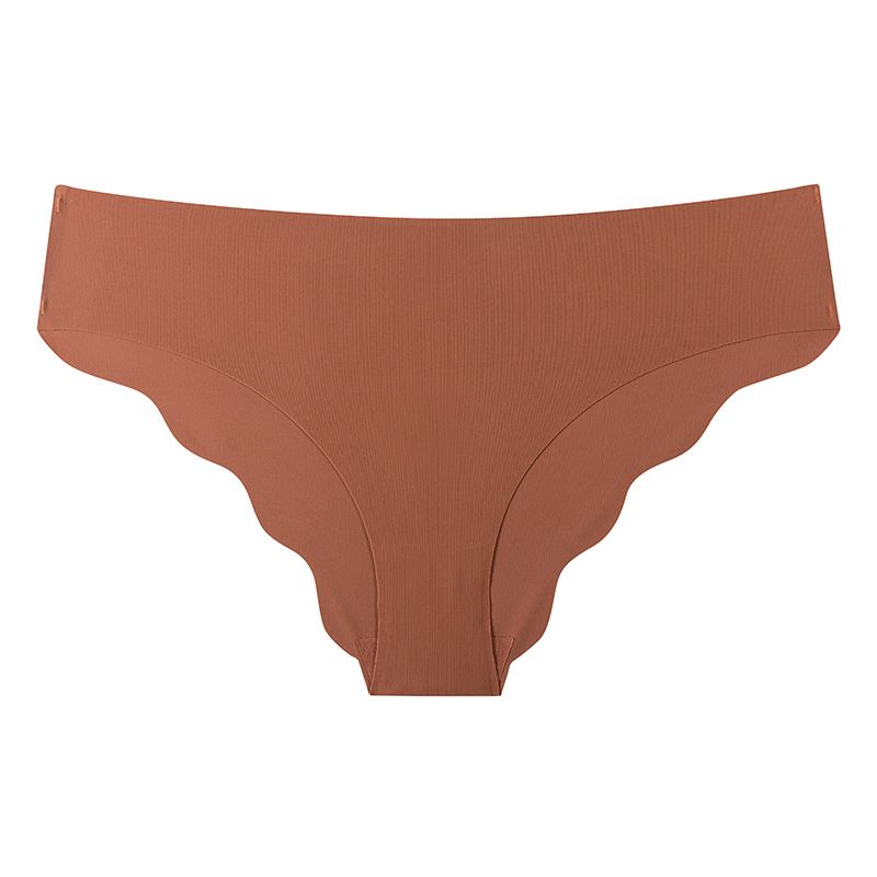 3pcs/lots New non-marking ice silk panties women's cloud ruffled low-waisted large size triangle underpants yoga sports panties