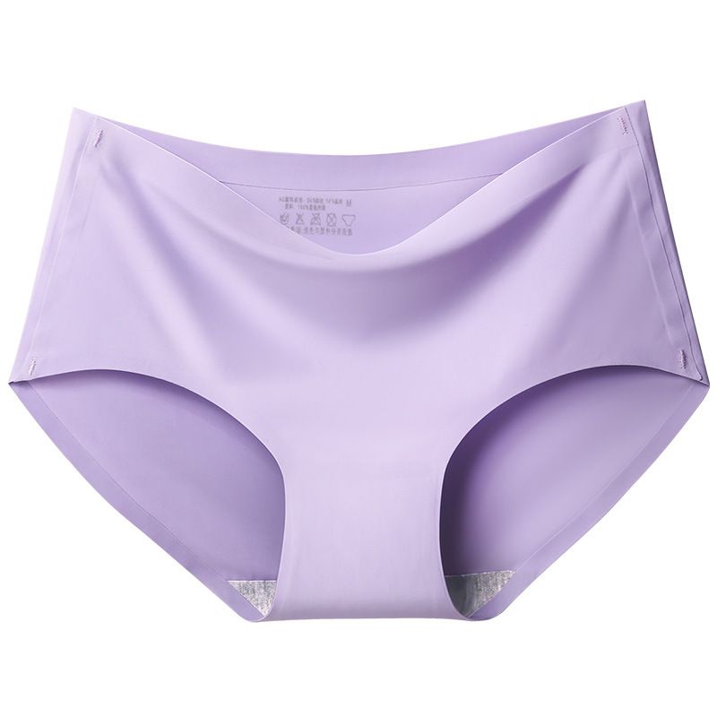 10pcs/lots Women's Ice Silk Seamless Panties Women One Piece Panties Breathable Mid Waist Sexy Panties Triangle Head