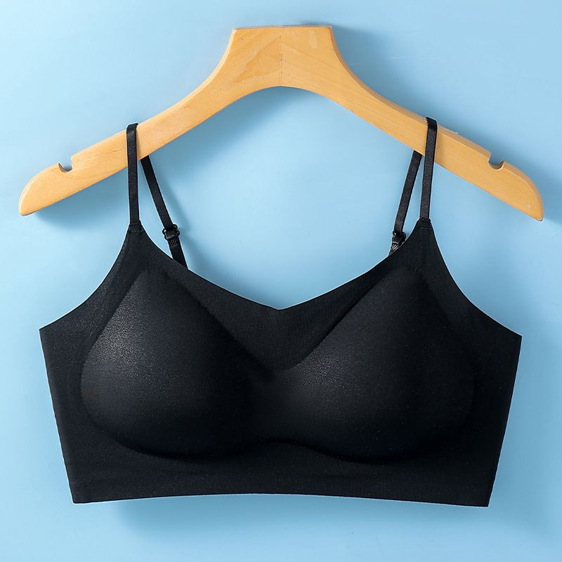 2pcs Summer new ice silk back sling wrap bra undershirt bra female upholstery fixed cup thin section without trace
Sleep bra