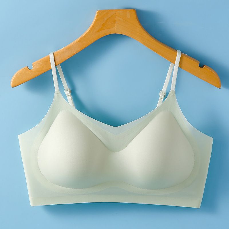 2pcs Summer new ice silk back sling wrap bra undershirt bra female upholstery fixed cup thin section without trace
Sleep bra