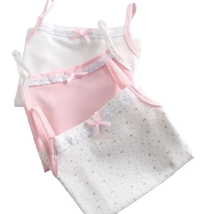 3pcs baby floral children's clothing girls undershirt a class cotton children's suspenders baby inside baby
Bottom inner wear