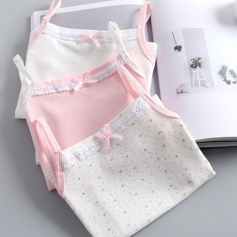 3pcs baby floral children's clothing girls undershirt a class cotton children's suspenders baby inside baby
Bottom inner wear