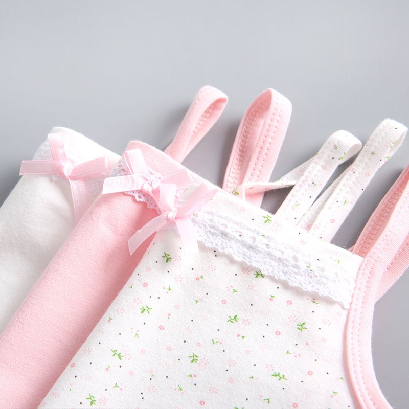 3pcs baby floral children's clothing girls undershirt a class cotton children's suspenders baby inside baby
Bottom inner wear