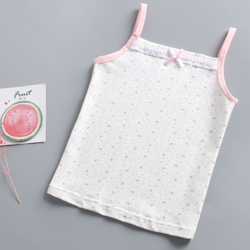 3pcs baby floral children's clothing girls undershirt a class cotton children's suspenders baby inside baby
Bottom inner wear