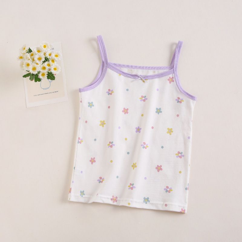 3pcs Children's girls undershirt female treasure cotton suspenders summer baby Korean version of the baby soft cotton summer
Female baby