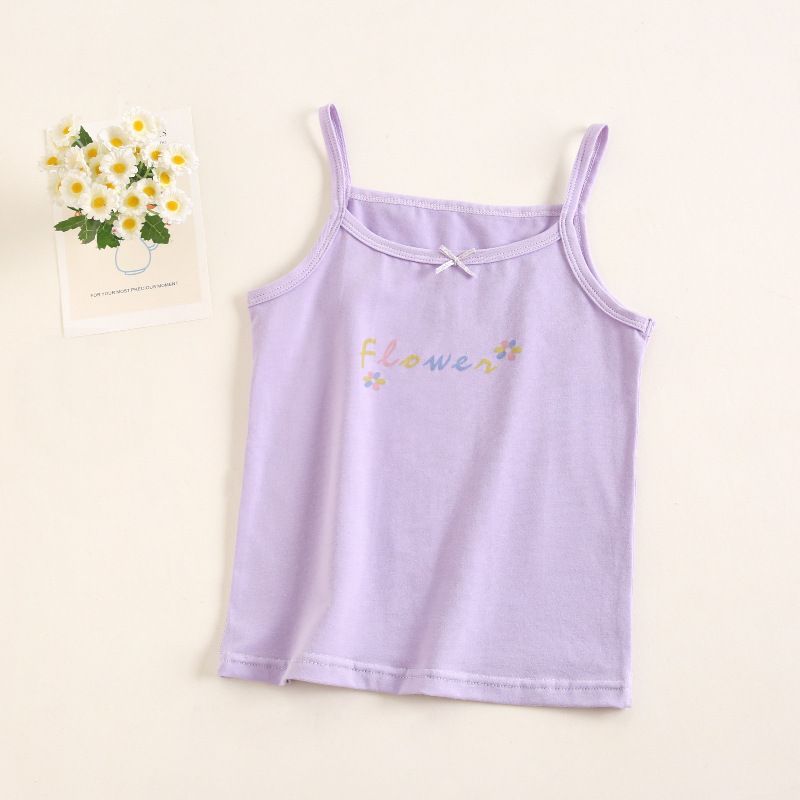 3pcs Children's girls undershirt female treasure cotton suspenders summer baby Korean version of the baby soft cotton summer
Female baby