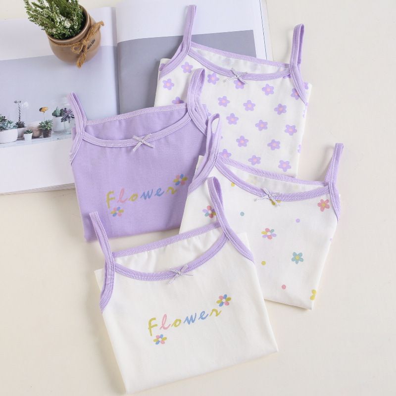 3pcs Children's girls undershirt female treasure cotton suspenders summer baby Korean version of the baby soft cotton summer
Female baby
