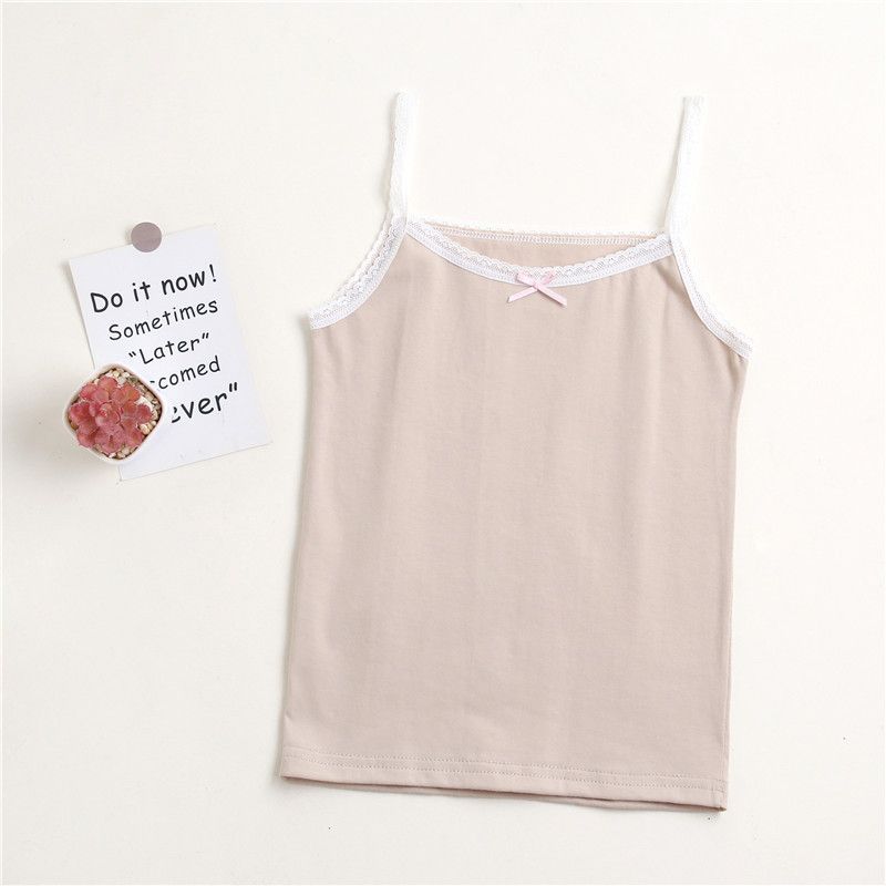 3pcs Summer girls undershirt cotton lace little girl baby children's clothing small suspenders children Korean version