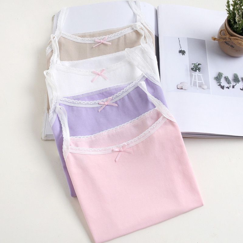 3pcs Summer girls undershirt cotton lace little girl baby children's clothing small suspenders children Korean version