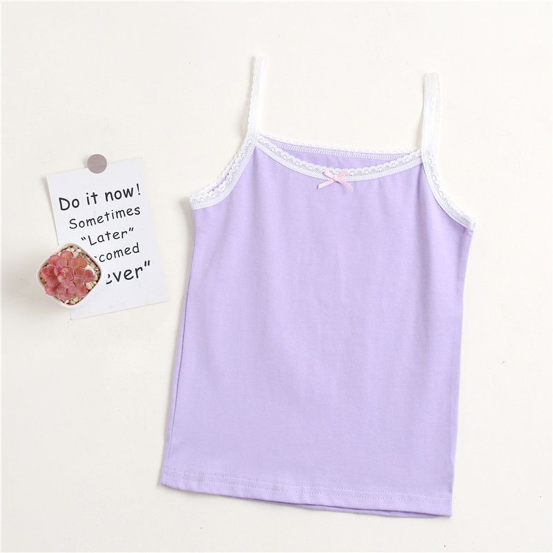 3pcs Summer girls undershirt cotton lace little girl baby children's clothing small suspenders children Korean version