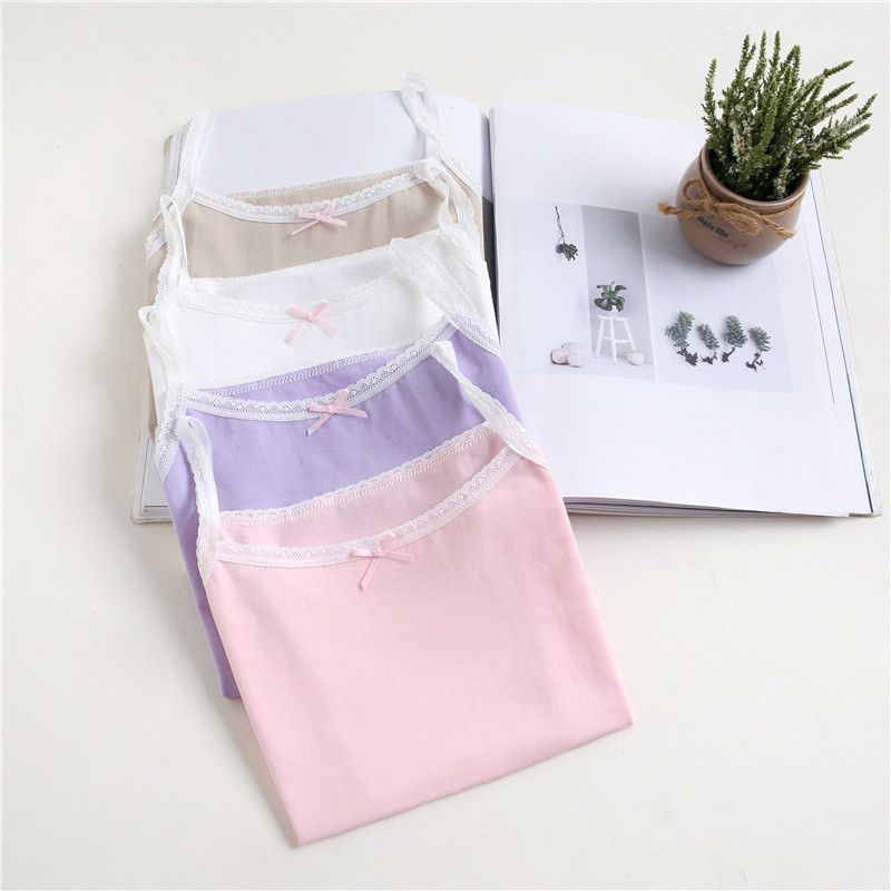 3pcs Summer girls undershirt cotton lace little girl baby children's clothing small suspenders children Korean version