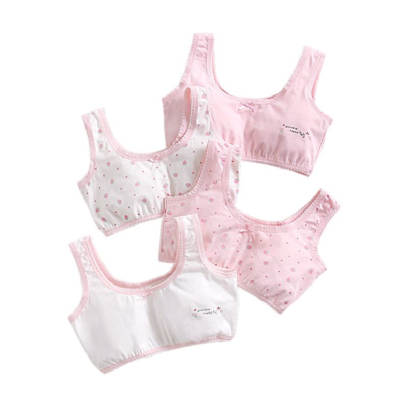 2pcs Girls underwear developmental students summer new cotton children's undershirt cotton a class lycra cotton bustier