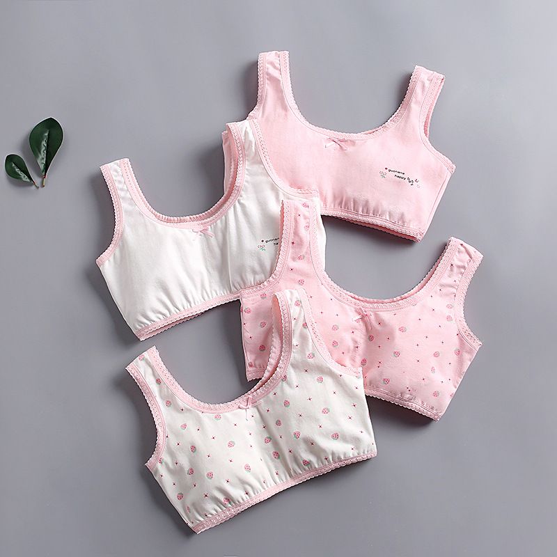 2pcs Girls underwear developmental students summer new cotton children's undershirt cotton a class lycra cotton bustier