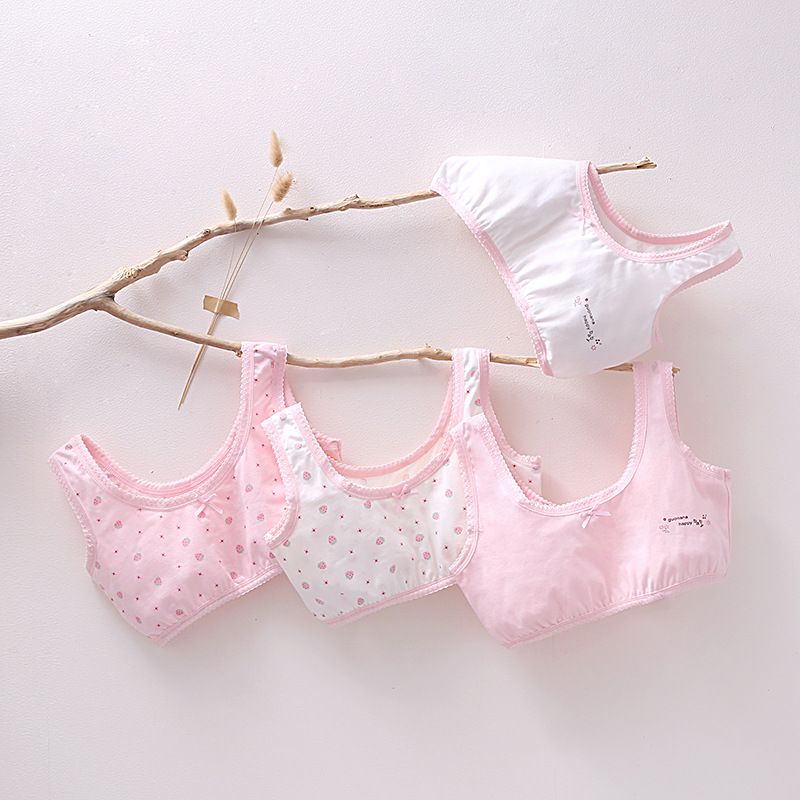2pcs Girls underwear developmental students summer new cotton children's undershirt cotton a class lycra cotton bustier