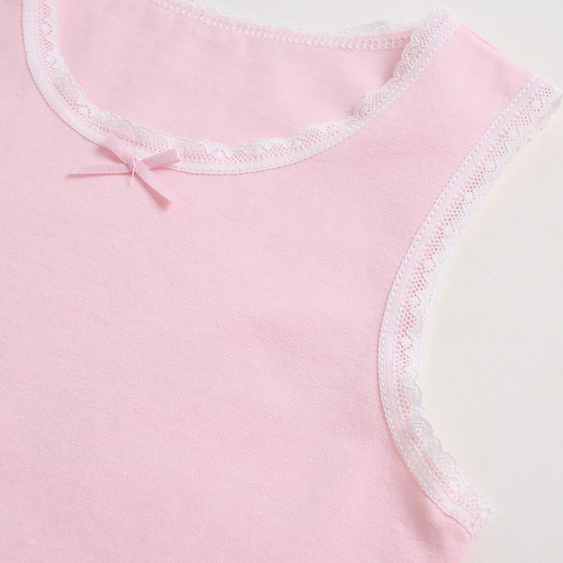 3pcs Children's summer new girls undershirt baby cotton baby girl lace children camisole summer