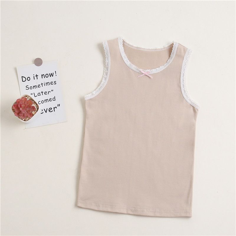 3pcs Children's summer new girls undershirt baby cotton baby girl lace children camisole summer