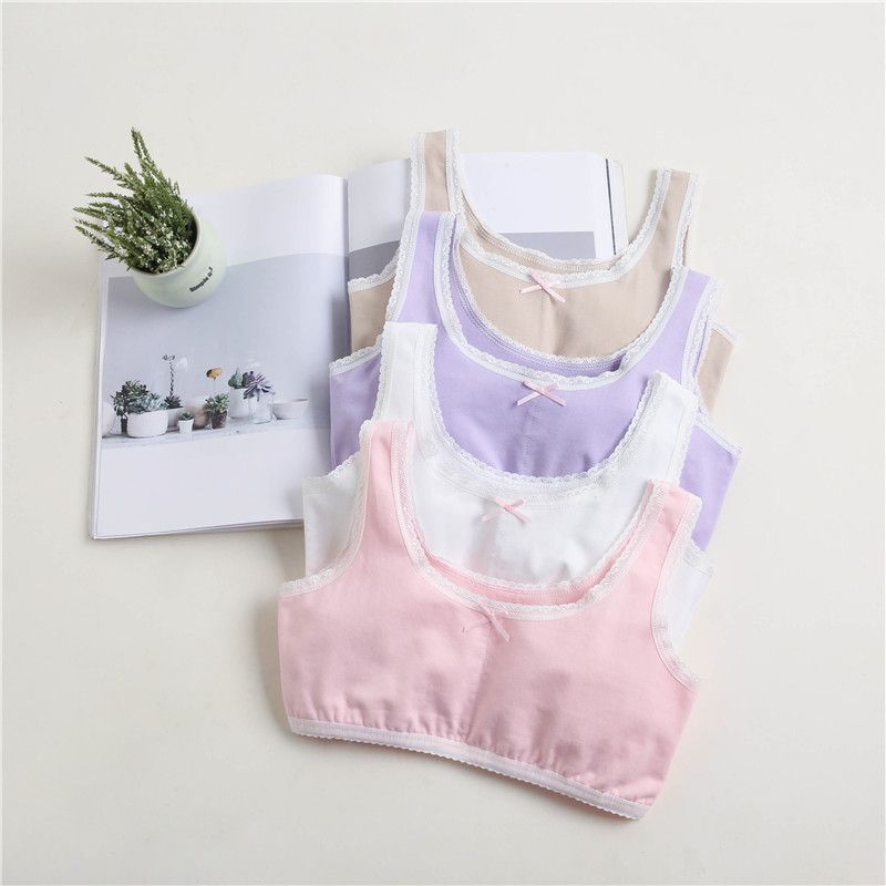 2pcs Girls undershirt developmental underwear students cotton development summer cotton Korean version of the girl summer children
Small Vest