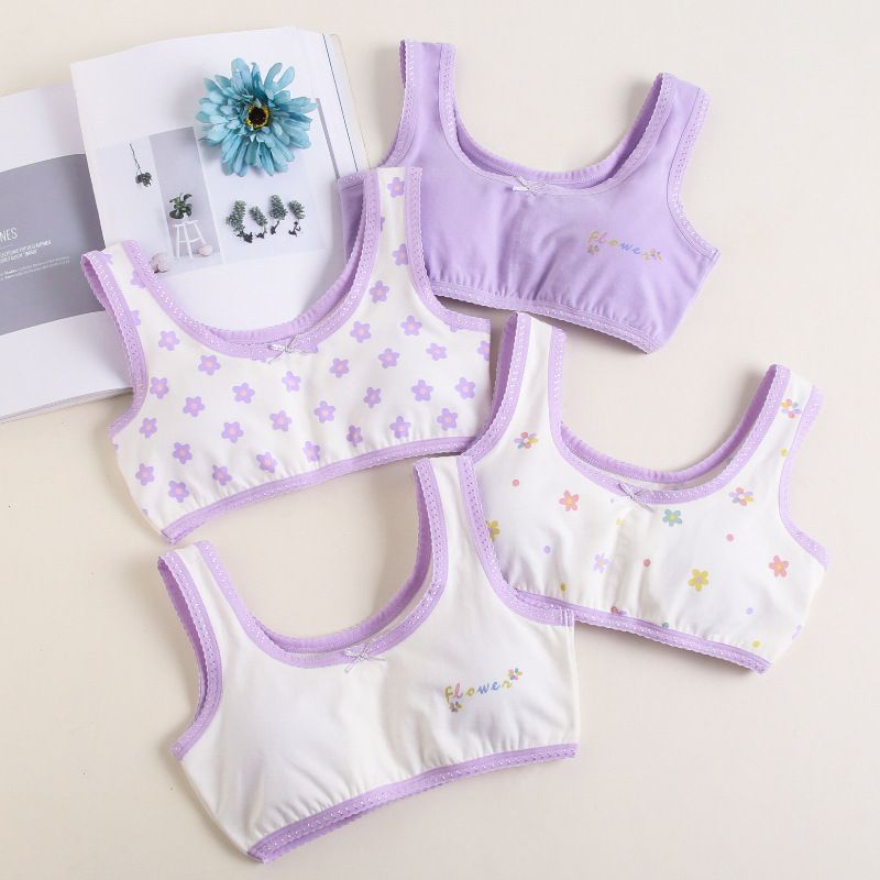 2pcsGirls undershirt developmental underwear students cotton development summer cotton Korean version of the girl summer children
Small Vest