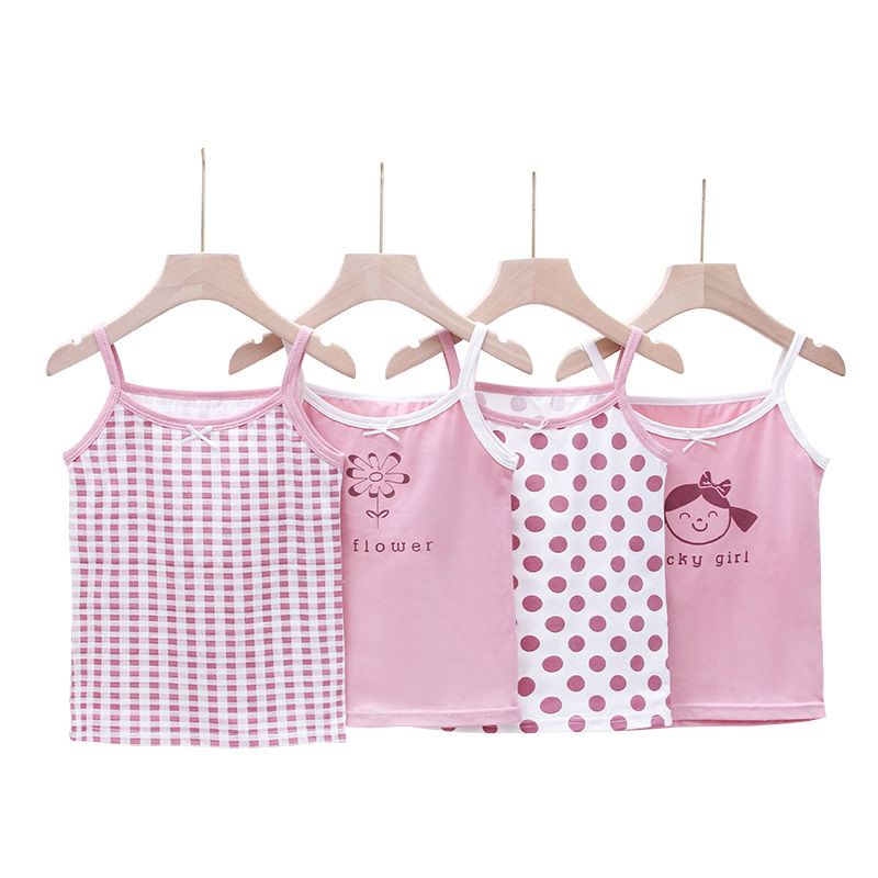 3pcs Children's undershirt girls baby cotton summer cute baby sling little girl outside cotton