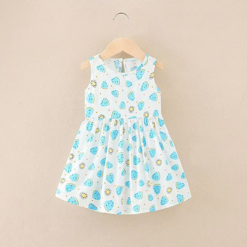 1pcs Girls dress high-end Mori system cotton princess wind explosion models in the long section of the floral dress for small children in the spring and fall models super fairy height for 80-130cm