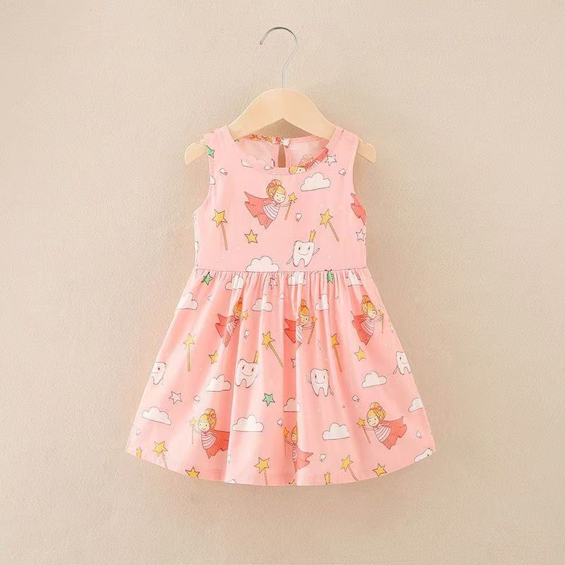 1pcs Girls dress high-end Mori system cotton princess wind explosion models in the long section of the floral dress for small children in the spring and fall models super fairy height for 80-130cm
