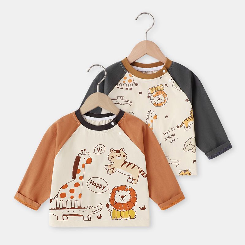 1pcs Autumn new baby shoulder long-sleeved T-shirt spring baby tops small children bottoming Boys t-shirt Boys t-shirt long-sleeved shirt