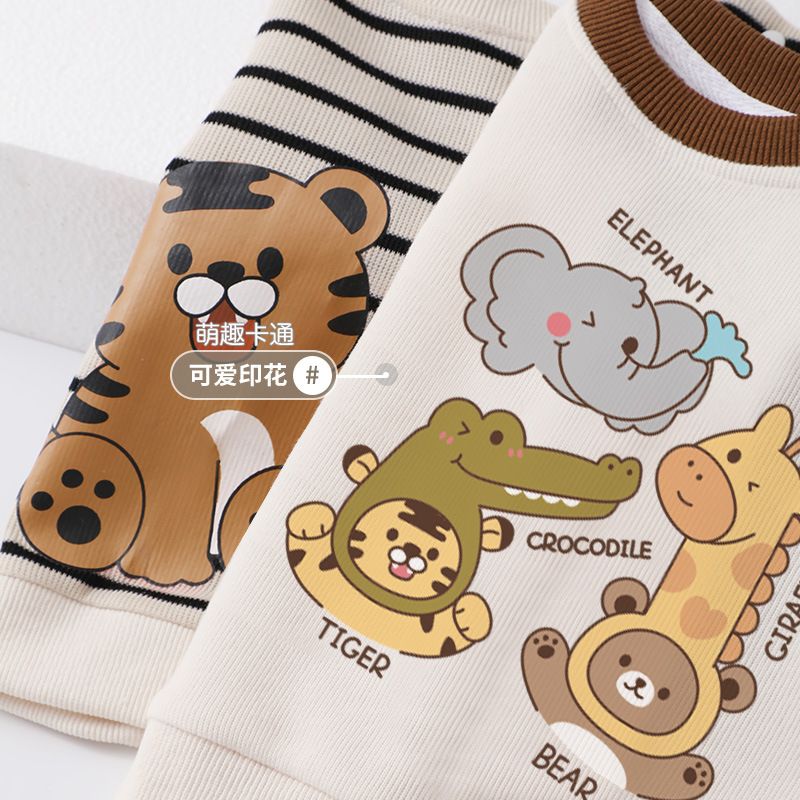 1pcs Baby clothes casual round neck sweater spring and fall boys baby children children's tops outside the fall spelling
Color t-shirt