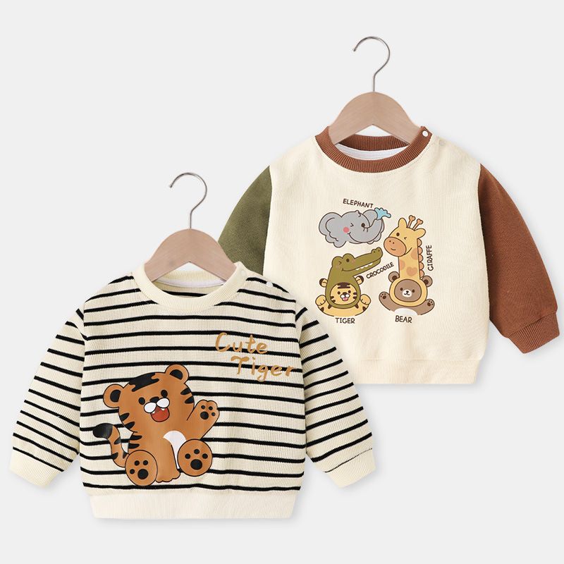 1pcs Baby clothes casual round neck sweater spring and fall boys baby children children's tops outside the fall spelling
Color t-shirt