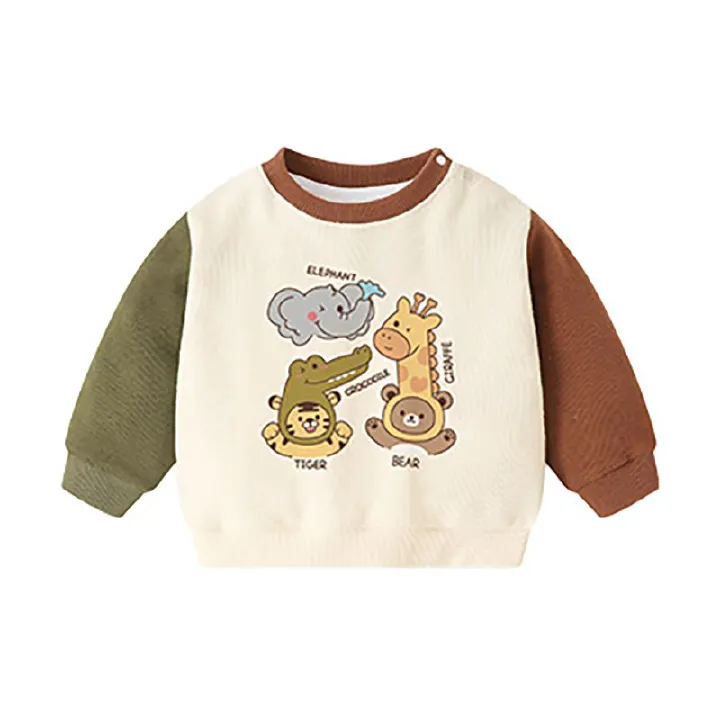 1pcs Baby clothes casual round neck sweater spring and fall boys baby children children's tops outside the fall spelling
Color t-shirt